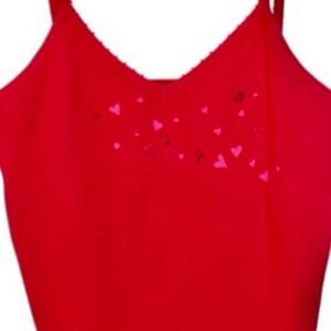 Fifi Red Heart Knit Cami Tank Top M Y2K Valentine NWT